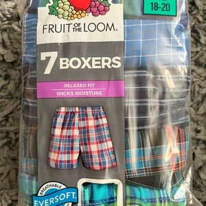 Fruit of the Loom Kids Boxers - Blue and Red Plaid